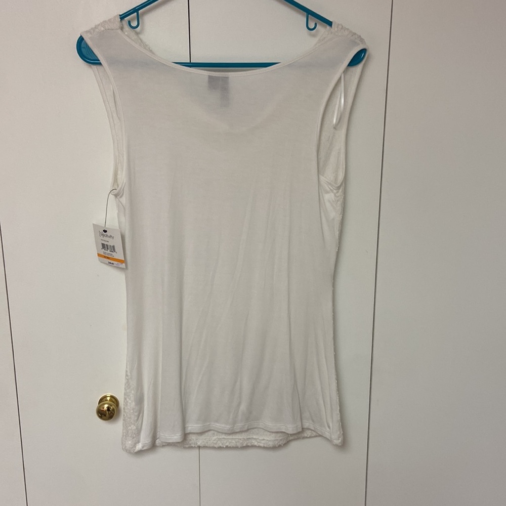 Relativity White Sequin top